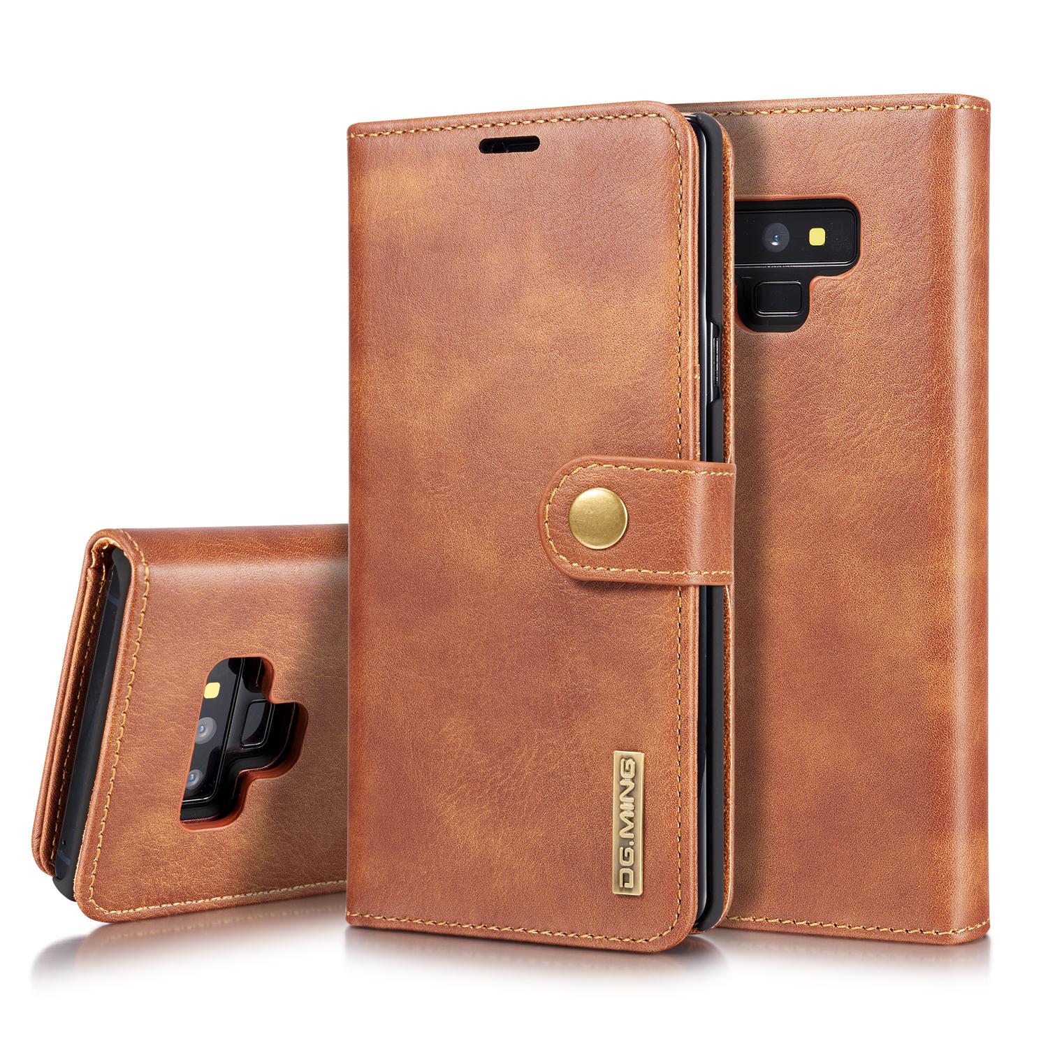 Galaxy Note 9 Plånboksfodral med avtagbart skal, cognac