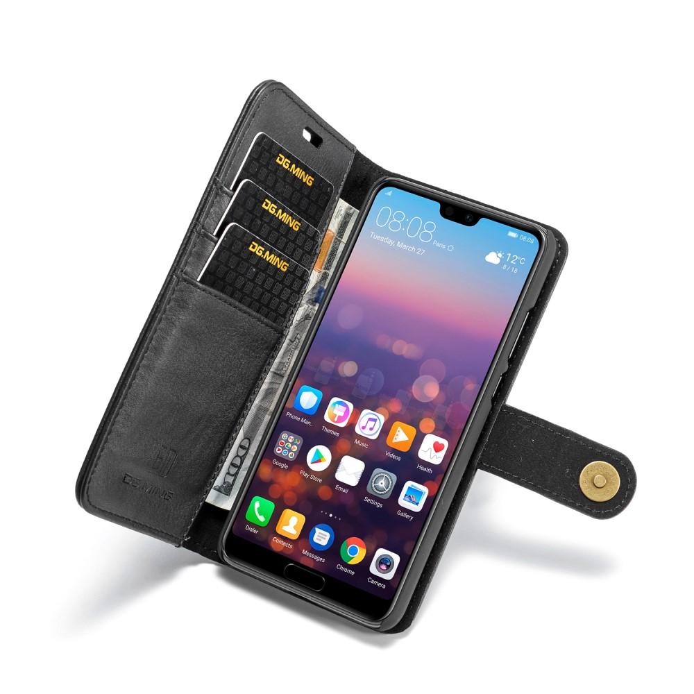 Huawei P20 Plånboksfodral med avtagbart skal, Svart