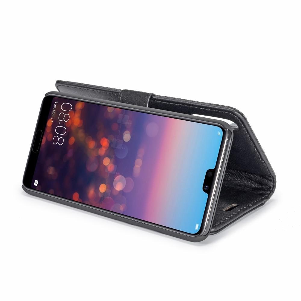 Huawei P20 Plånboksfodral med avtagbart skal, Svart