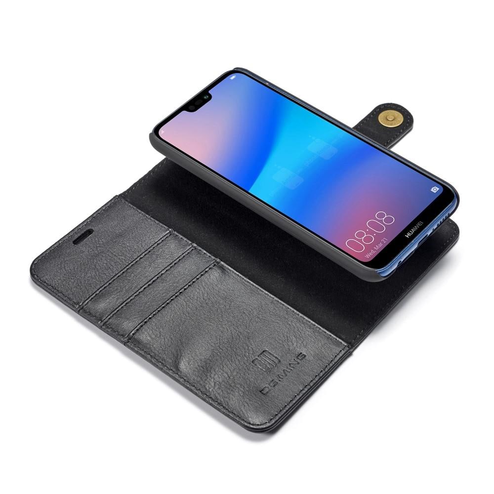 Huawei P20 Lite Plånboksfodral med avtagbart skal, Svart