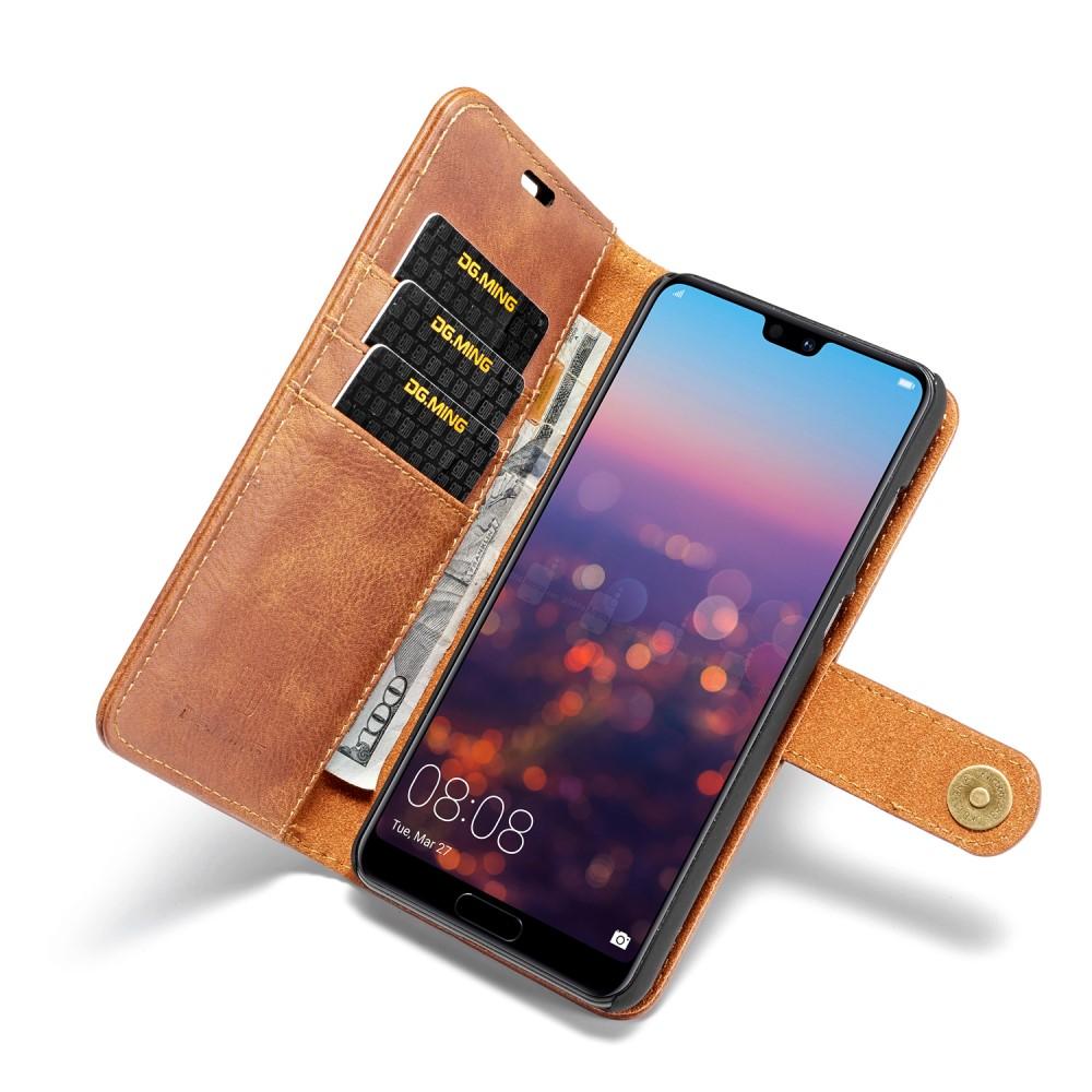 Huawei P20 Pro Plånboksfodral med avtagbart skal, cognac