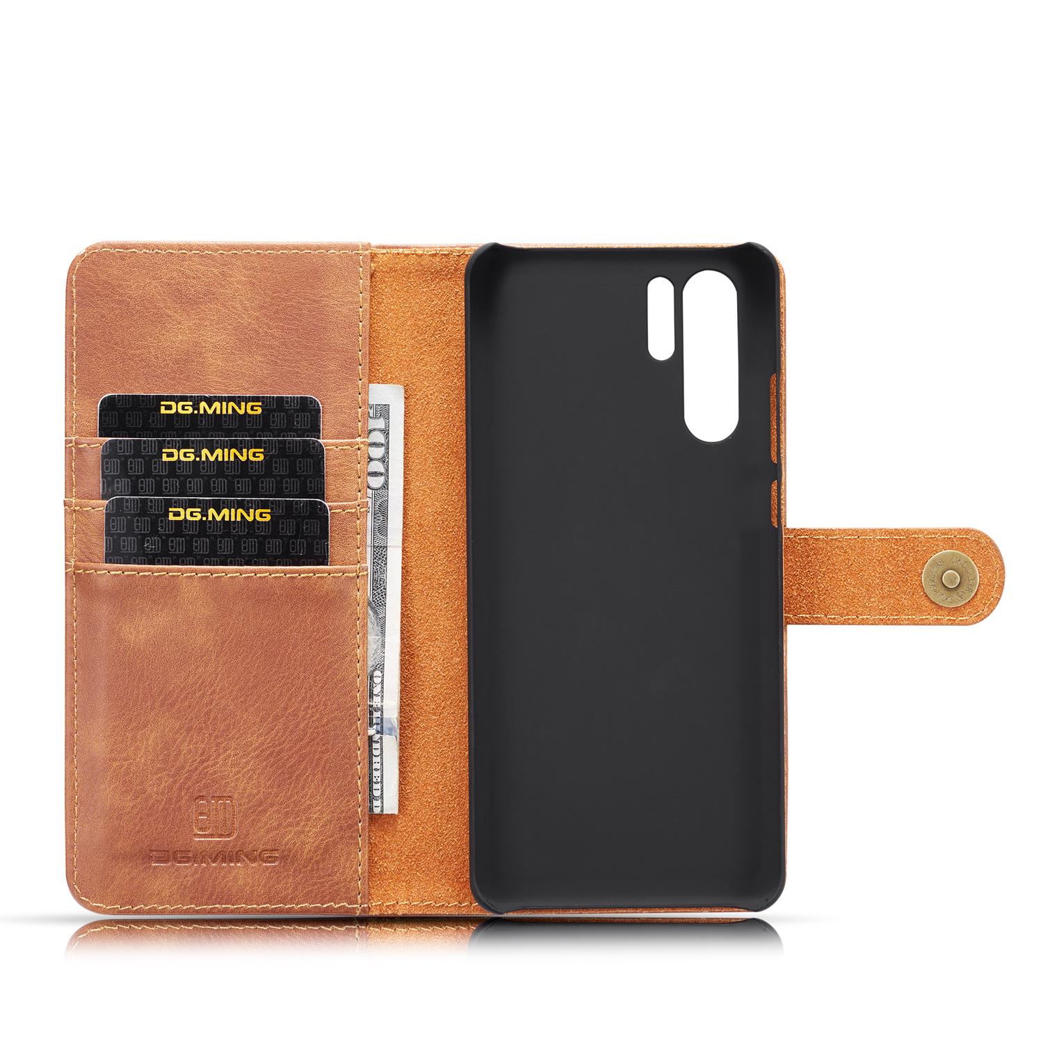Huawei P30 Pro Plånboksfodral med avtagbart skal, Cognac