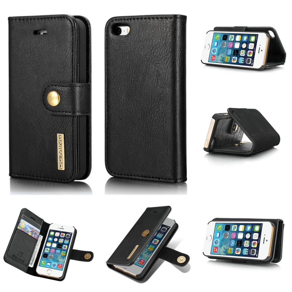 iPhone 5/5S/SE Plånboksfodral med avtagbart skal, Black
