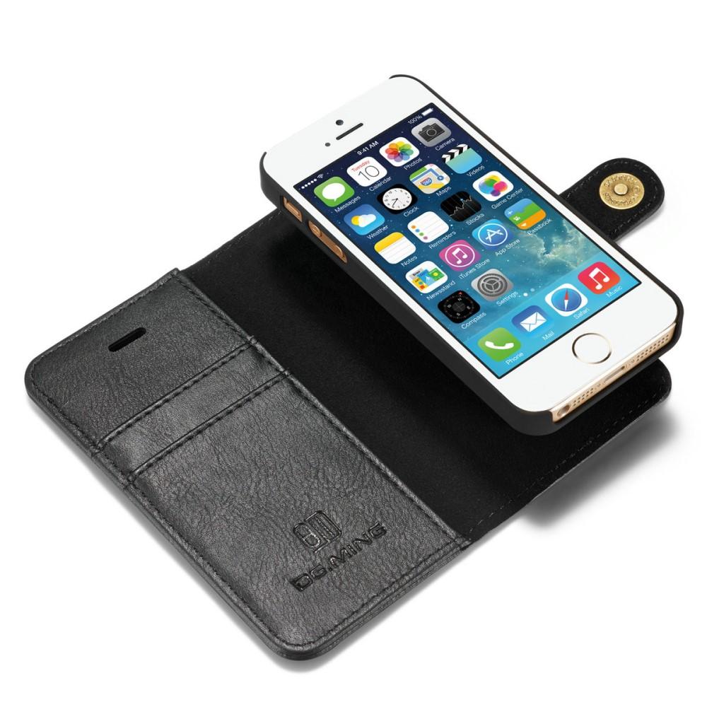 iPhone 5/5S/SE Plånboksfodral med avtagbart skal, Black