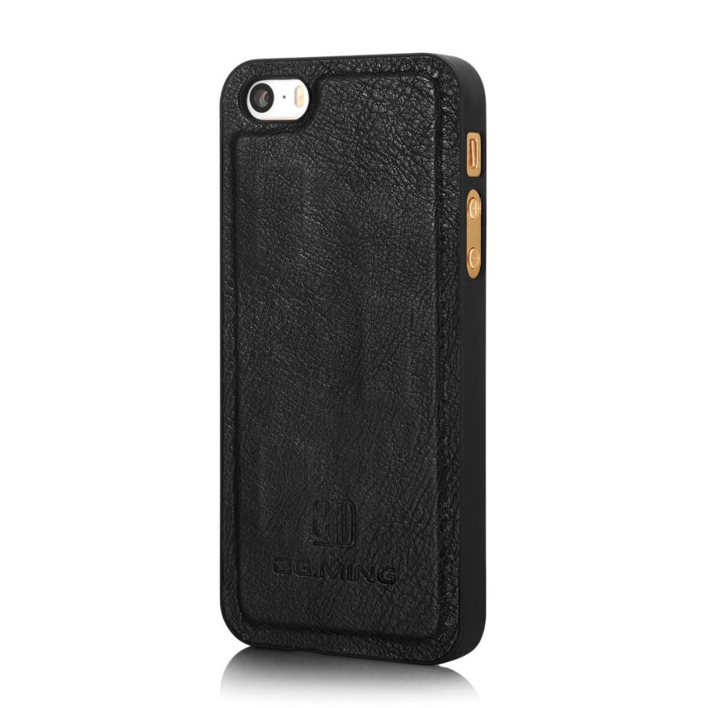iPhone 5/5S/SE Plånboksfodral med avtagbart skal, Black