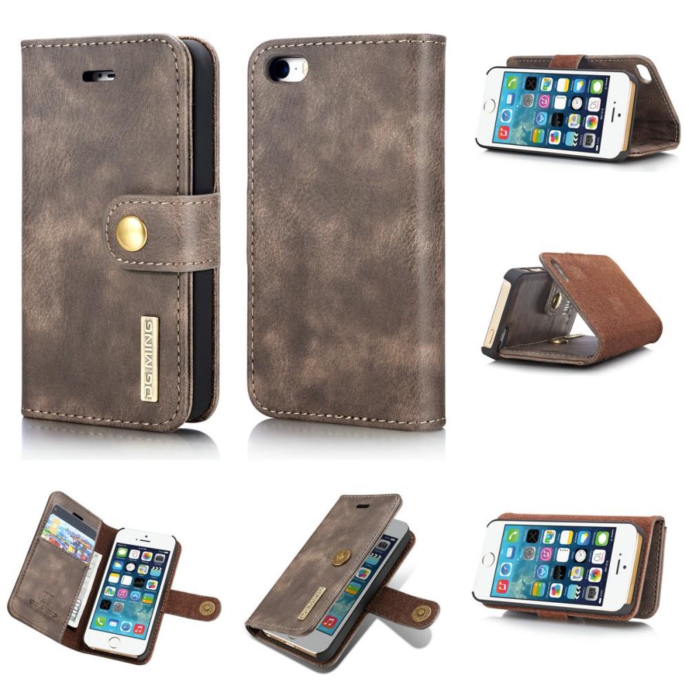 Apple iPhone 5/5S/SE Plånboksfodral med avtagbart skal, Brun
