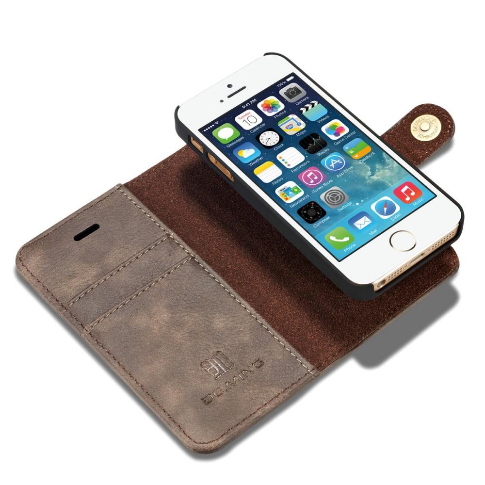 iPhone 5/5S/SE Plånboksfodral med avtagbart skal, brun