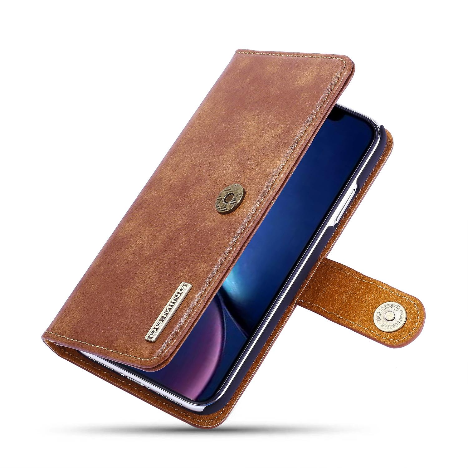 iPhone 11 Plånboksfodral med avtagbart skal, cognac