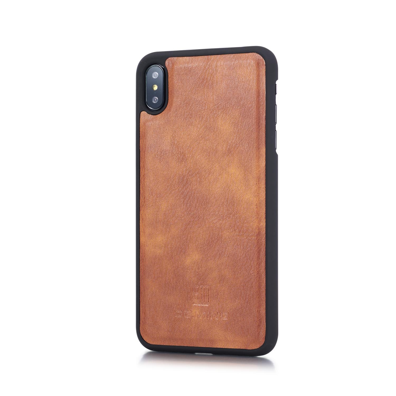 iPhone X/XS Plånboksfodral med avtagbart skal, cognac