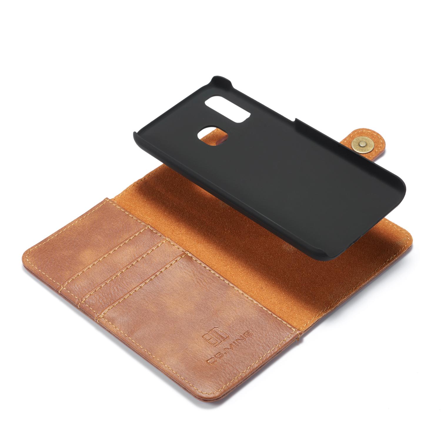 Samsung Galaxy A40 Plånboksfodral med avtagbart skal, cognac