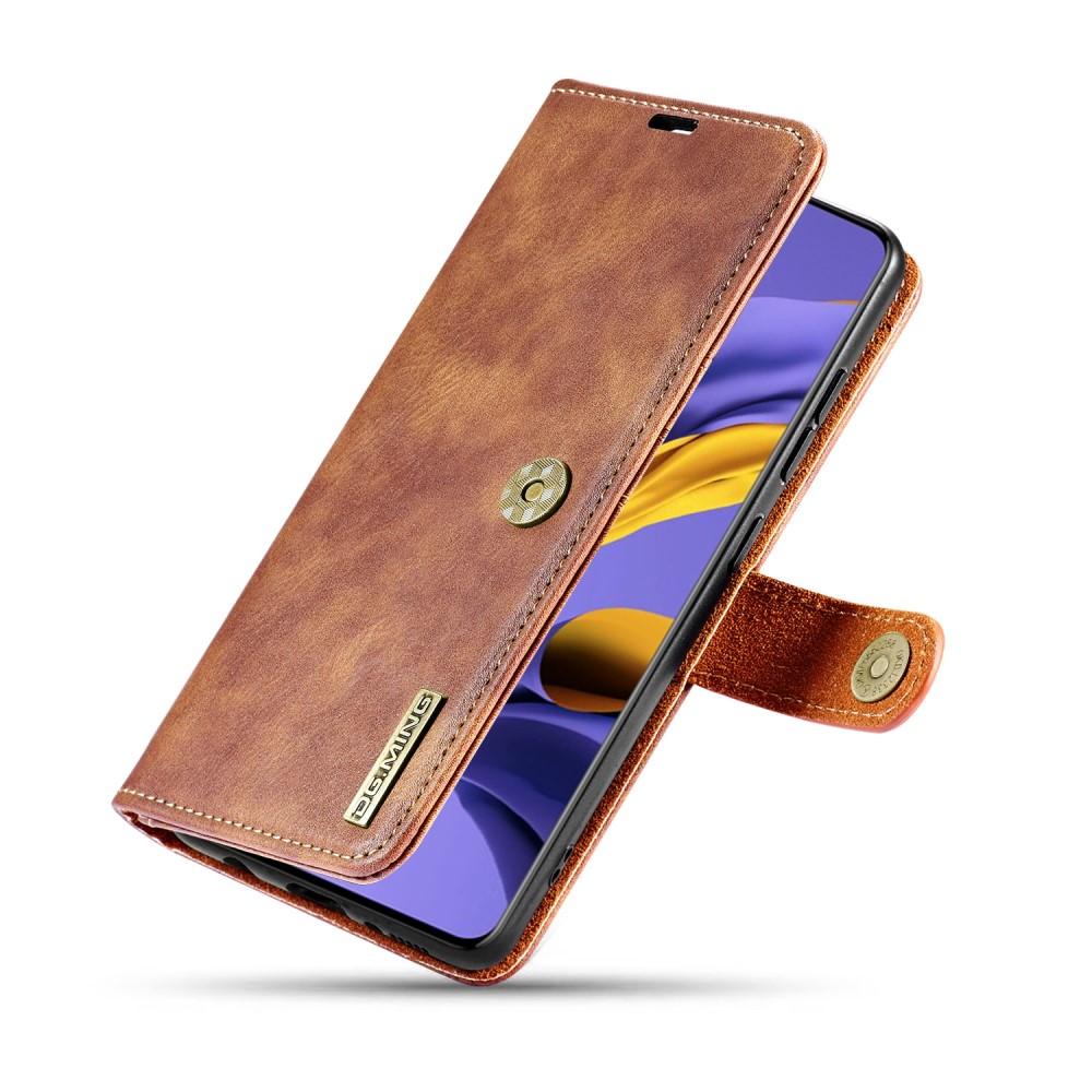 Samsung Galaxy A71 Plånboksfodral med avtagbart skal, Cognac