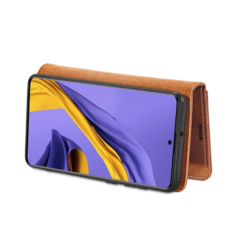 Samsung Galaxy A71 Plånboksfodral med avtagbart skal, Cognac