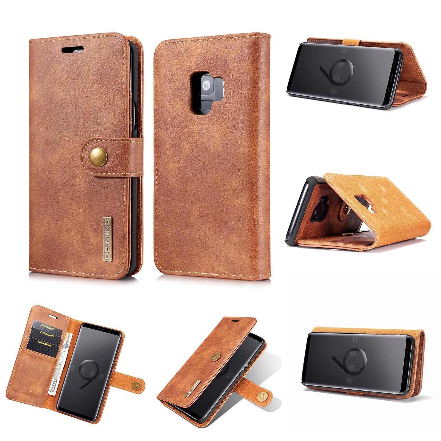 Samsung Galaxy S9 Plus Plånboksfodral med avtagbart skal, Cognac