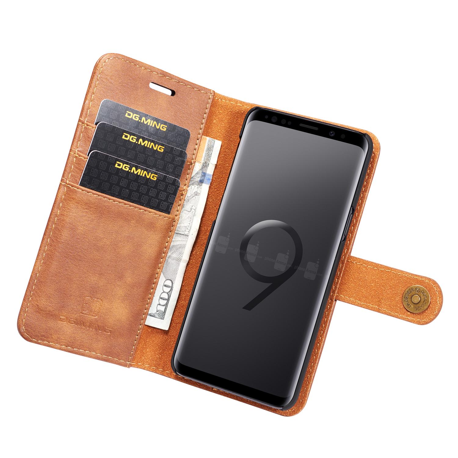 Samsung Galaxy S9 Plus Plånboksfodral med avtagbart skal, Cognac