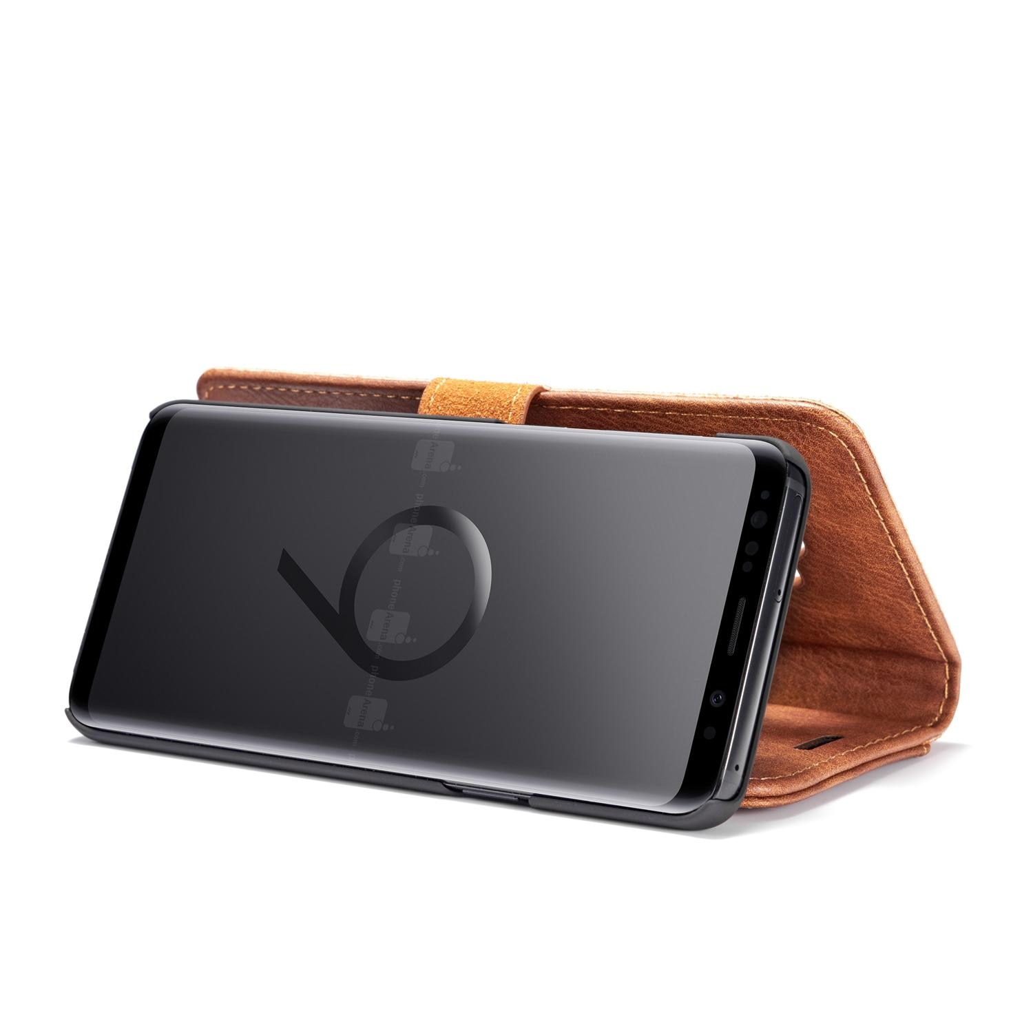Samsung Galaxy S9 Plus Plånboksfodral med avtagbart skal, cognac