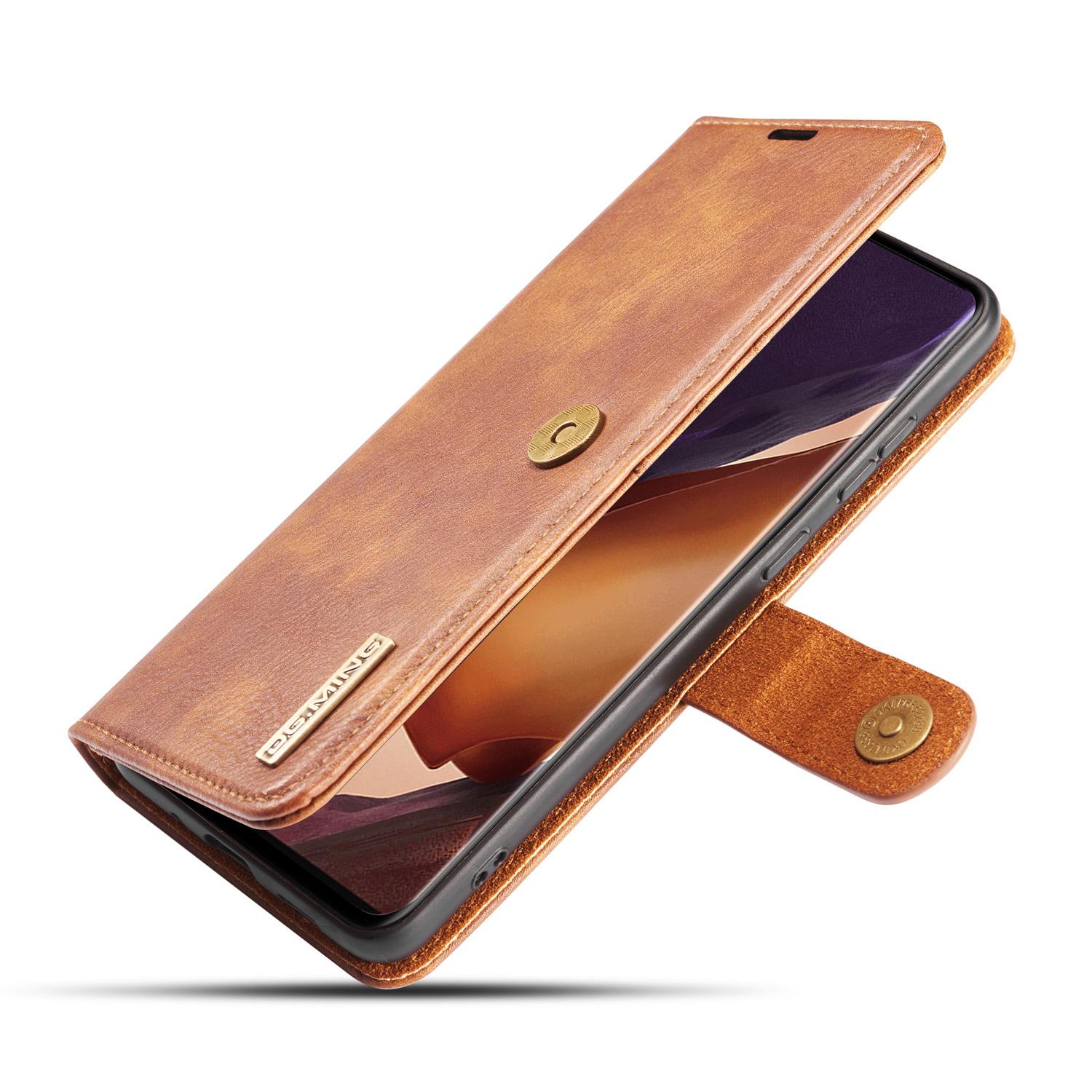 Galaxy Note 20 Ultra Plånboksfodral med avtagbart skal, cognac