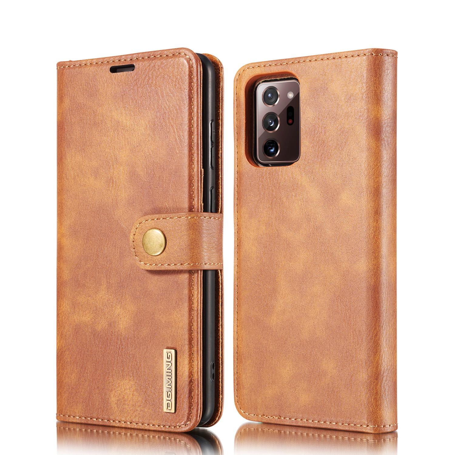 Galaxy Note 20 Ultra Plånboksfodral med avtagbart skal, cognac