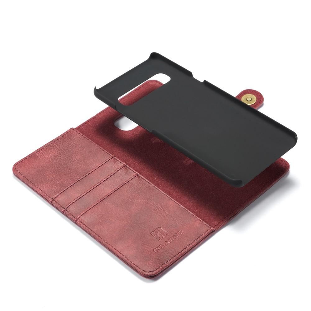 Galaxy S10 Plånboksfodral med avtagbart skal, röd