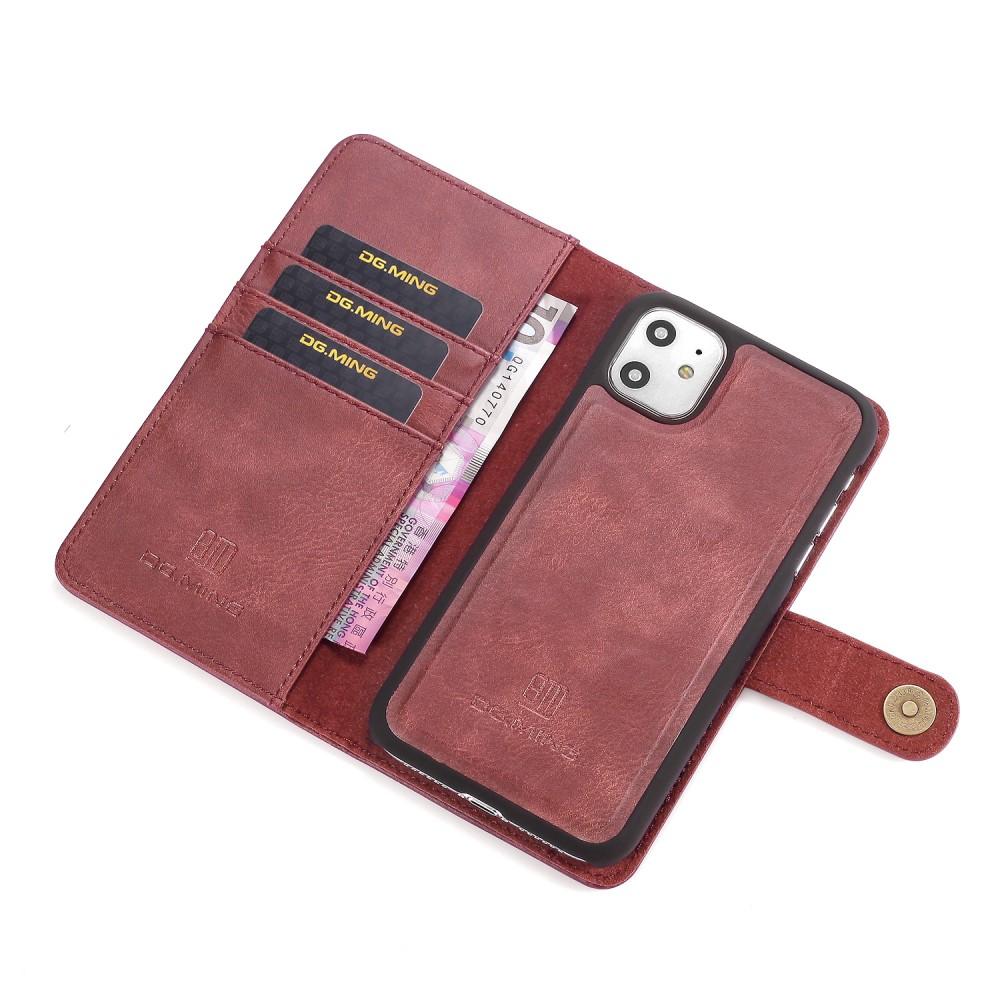 iPhone 11 Plånboksfodral med avtagbart skal, röd