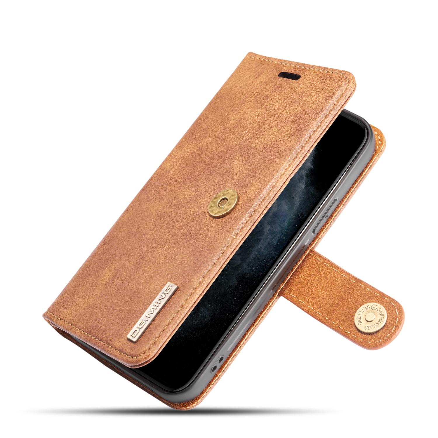 iPhone 12 Mini Plånboksfodral med avtagbart skal, cognac