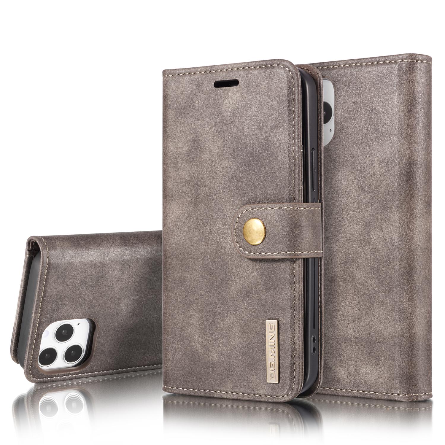 iPhone 12/12 Pro Plånboksfodral med avtagbart skal, brun
