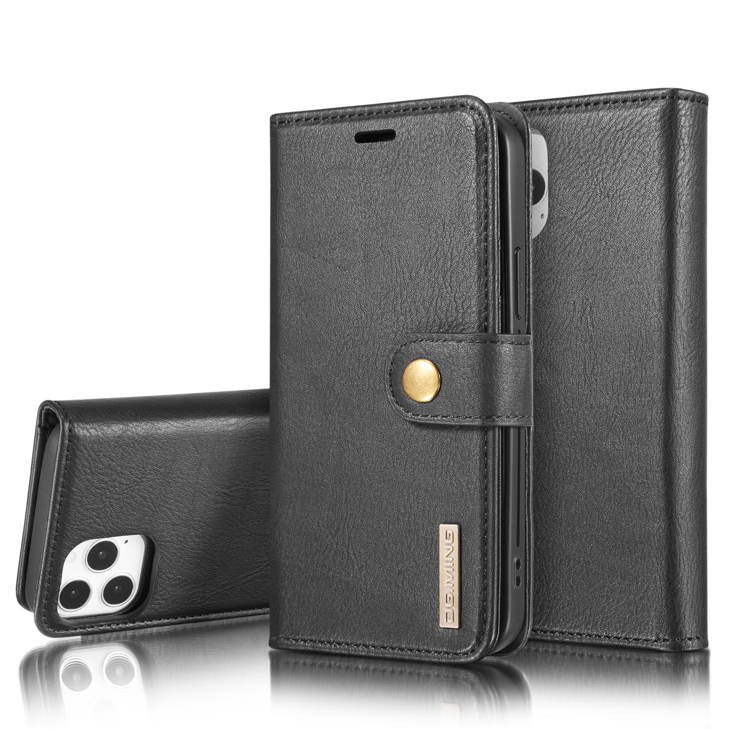 iPhone 12 Pro Max Plånboksfodral med avtagbart skal, svart