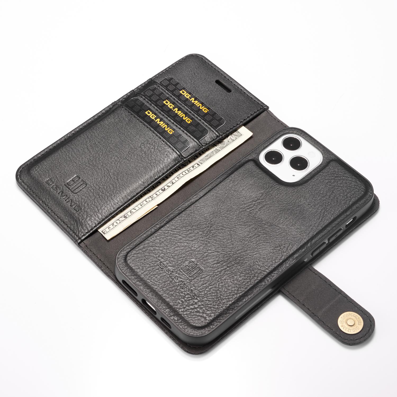 iPhone 12 Pro Max Plånboksfodral med avtagbart skal, svart