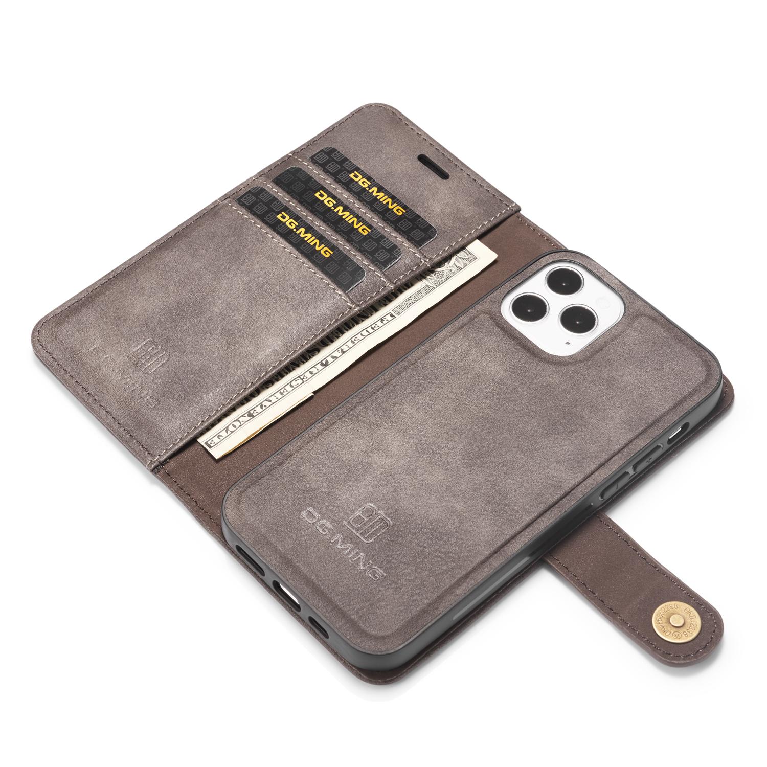 iPhone 12 Pro Max Plånboksfodral med avtagbart skal, brun