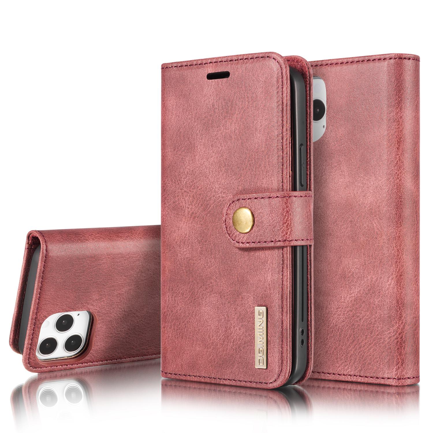 iPhone 12 Pro Max Plånboksfodral med avtagbart skal, röd