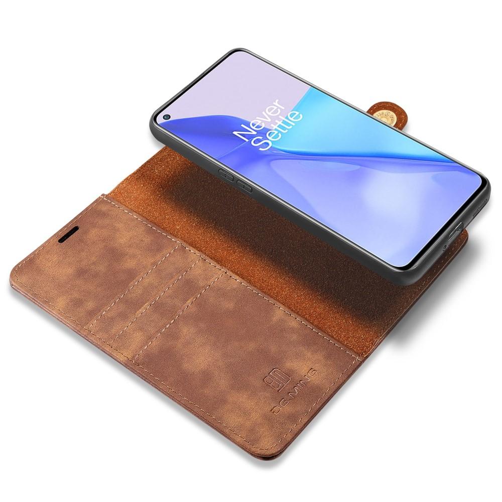  OnePlus 9 Plånboksfodral med avtagbart skal, Cognac
