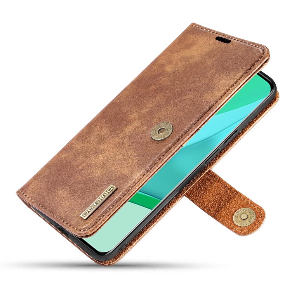 OnePlus 9 Pro Plånboksfodral med avtagbart skal, cognac