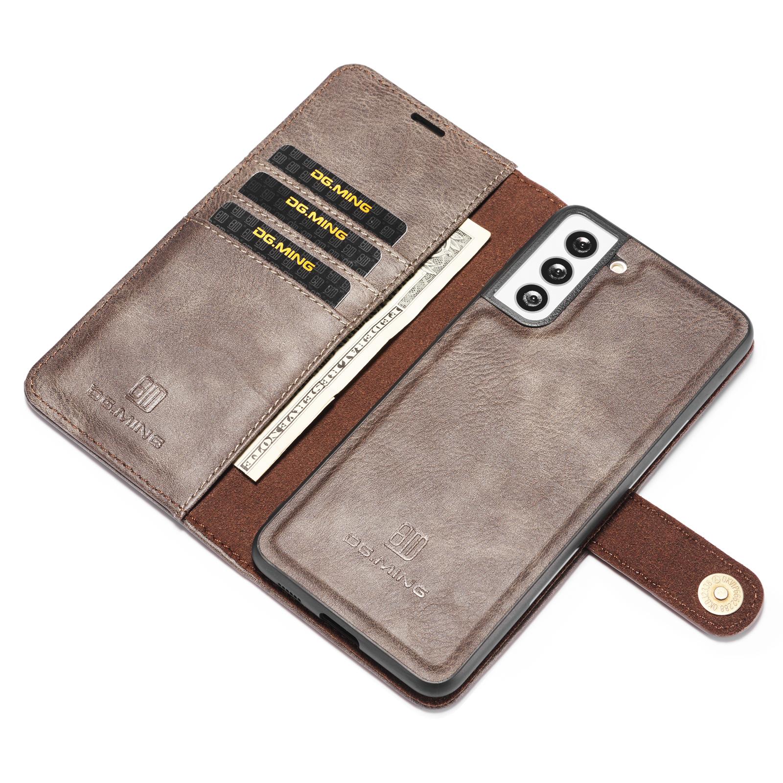 Samsung Galaxy S21 Plånboksfodral med avtagbart skal, brun