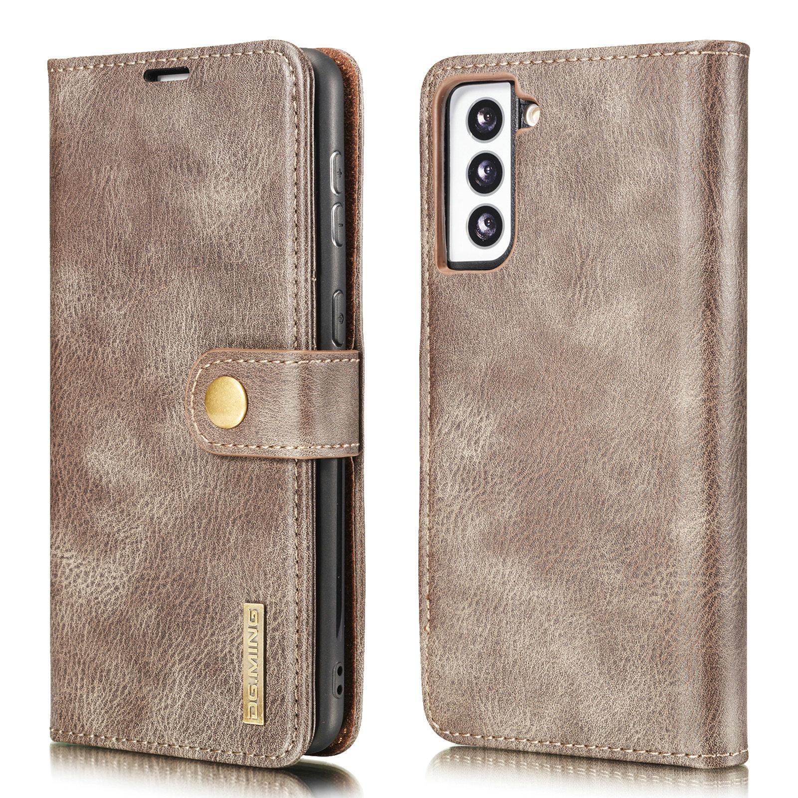 Samsung Galaxy S21 Plånboksfodral med avtagbart skal, brun
