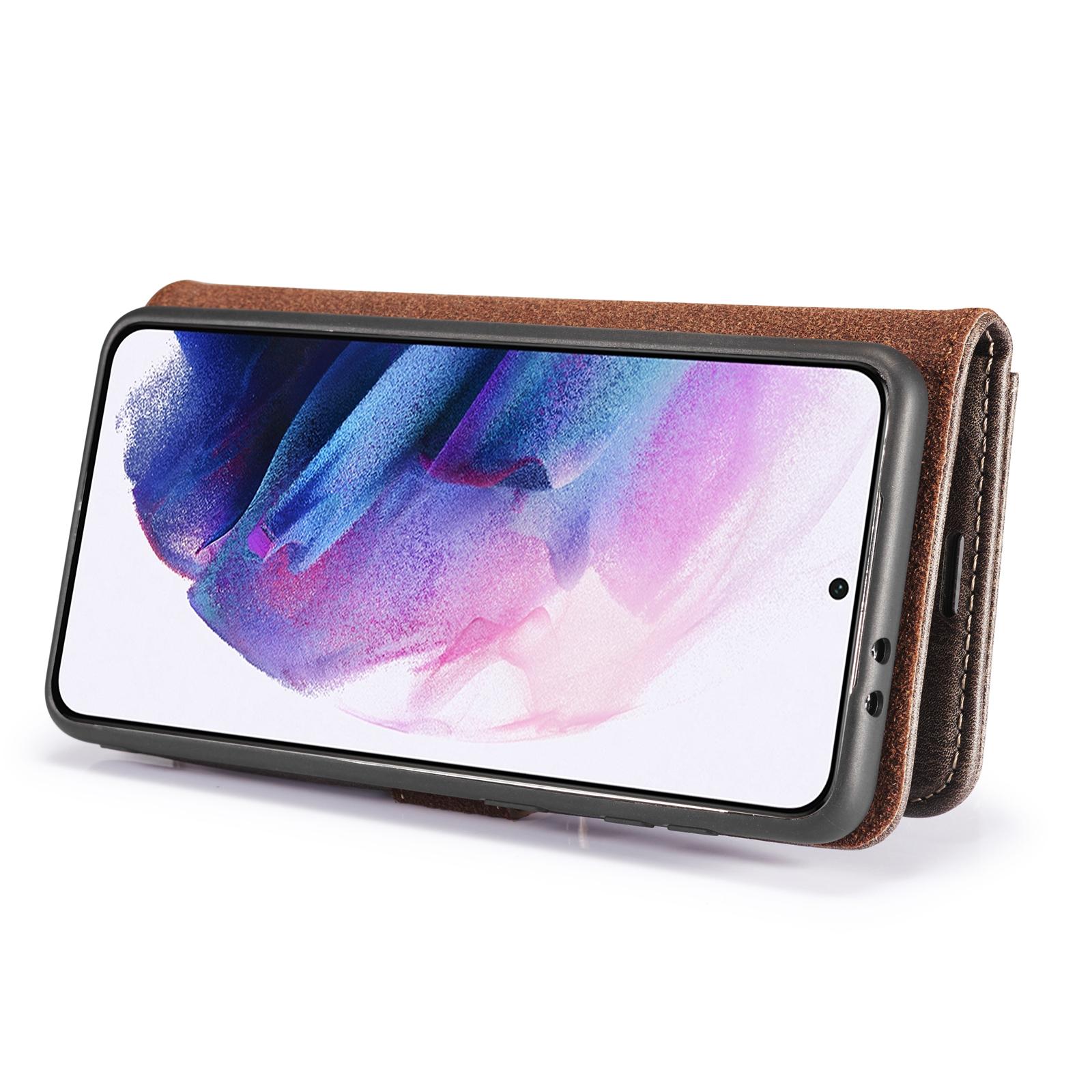 Samsung Galaxy S21 Plus Plånboksfodral med avtagbart skal, brun