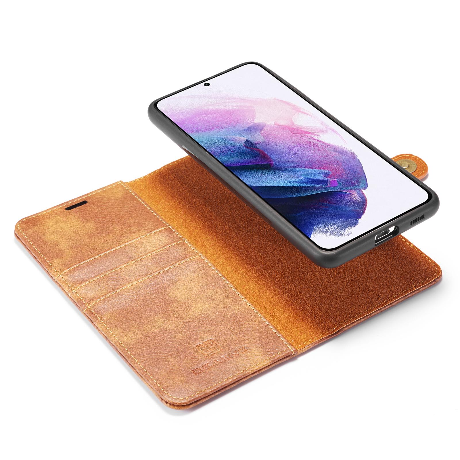 Samsung Galaxy S21 Plus Plånboksfodral med avtagbart skal, Cognac