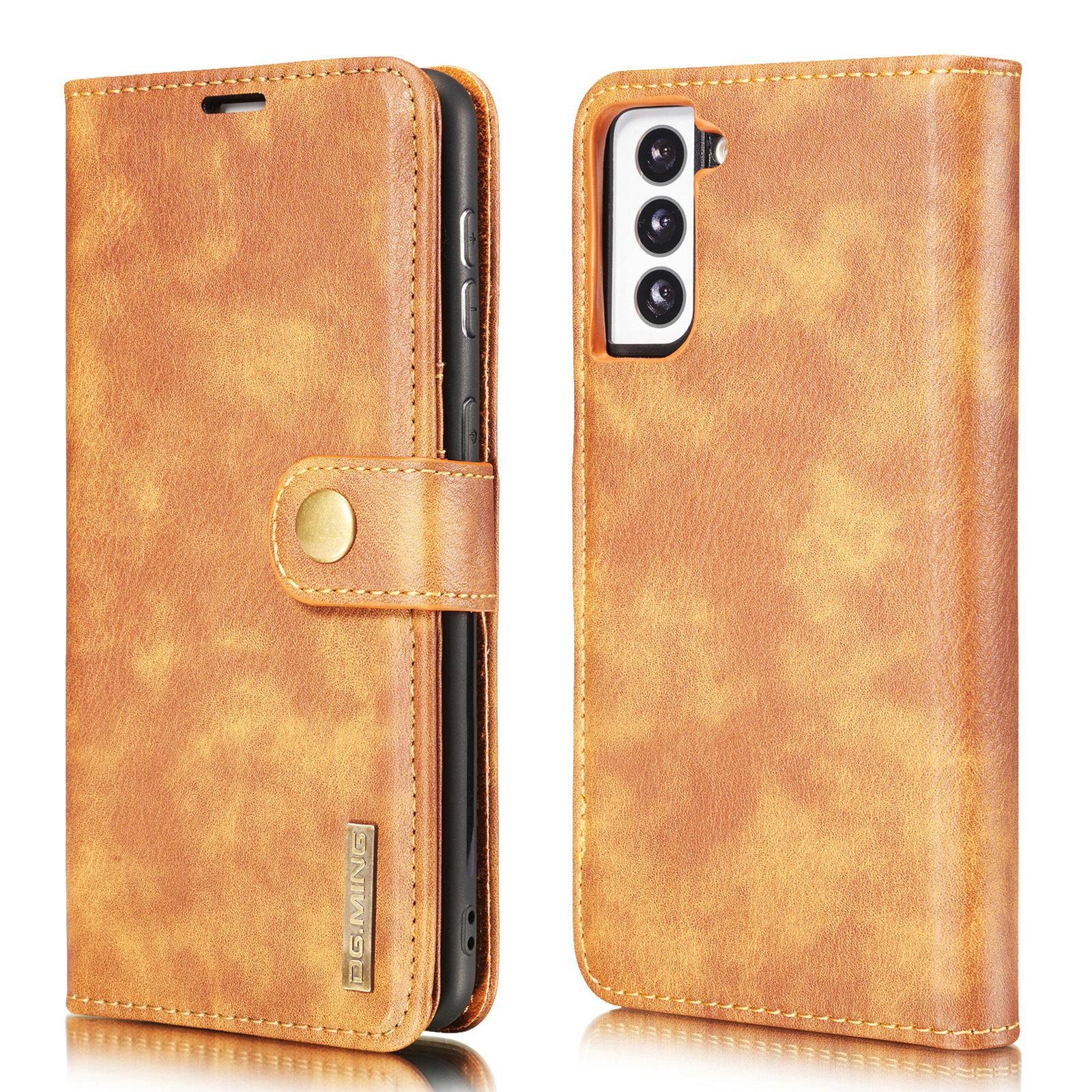 Samsung Galaxy S21 Plus Plånboksfodral med avtagbart skal, Cognac