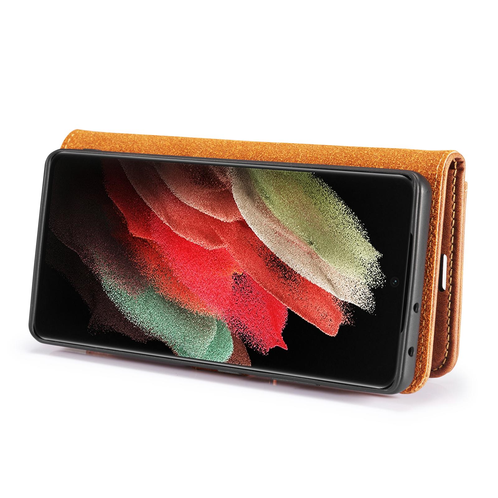 Samsung Galaxy S21 Ultra Plånboksfodral med avtagbart skal, Brun