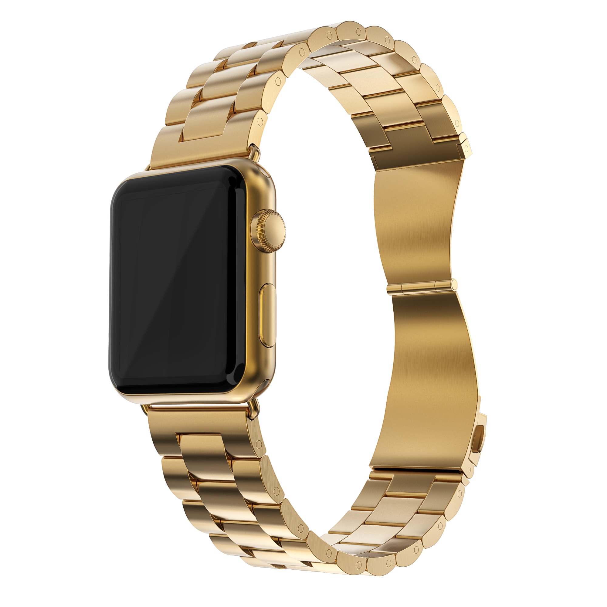 Apple Watch 45mm Series 7 Stilrent länkarmband i metall, guld