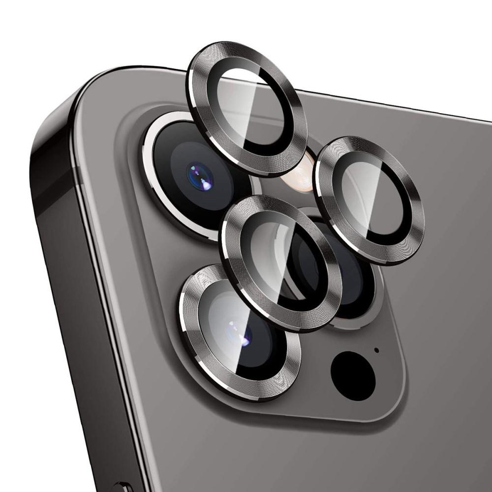 iPhone 12 Pro Linsskydd i glas & aluminium, svart