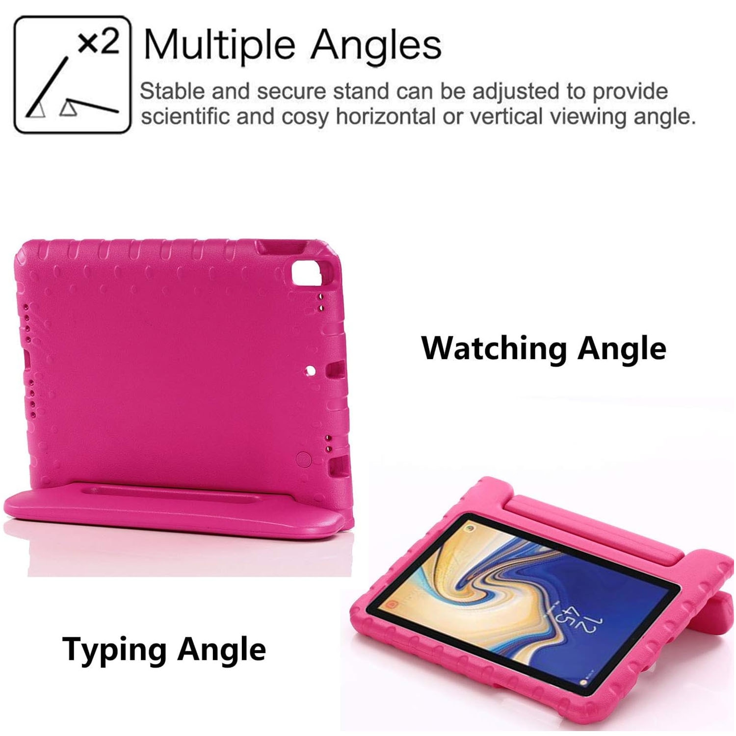 iPad 10.2 8th Gen (2020) Stöttåligt skal/fodral - Perfekt för barn, rosa