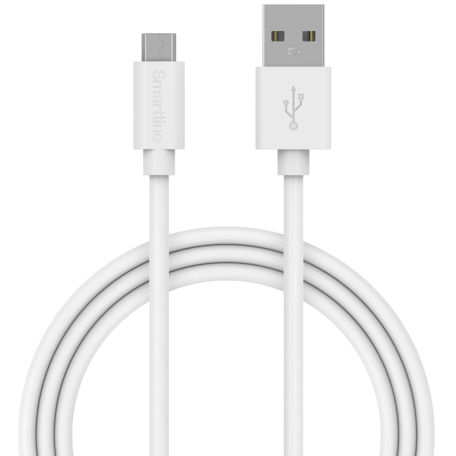 Laddningskabel 1m MicroUSB, vit