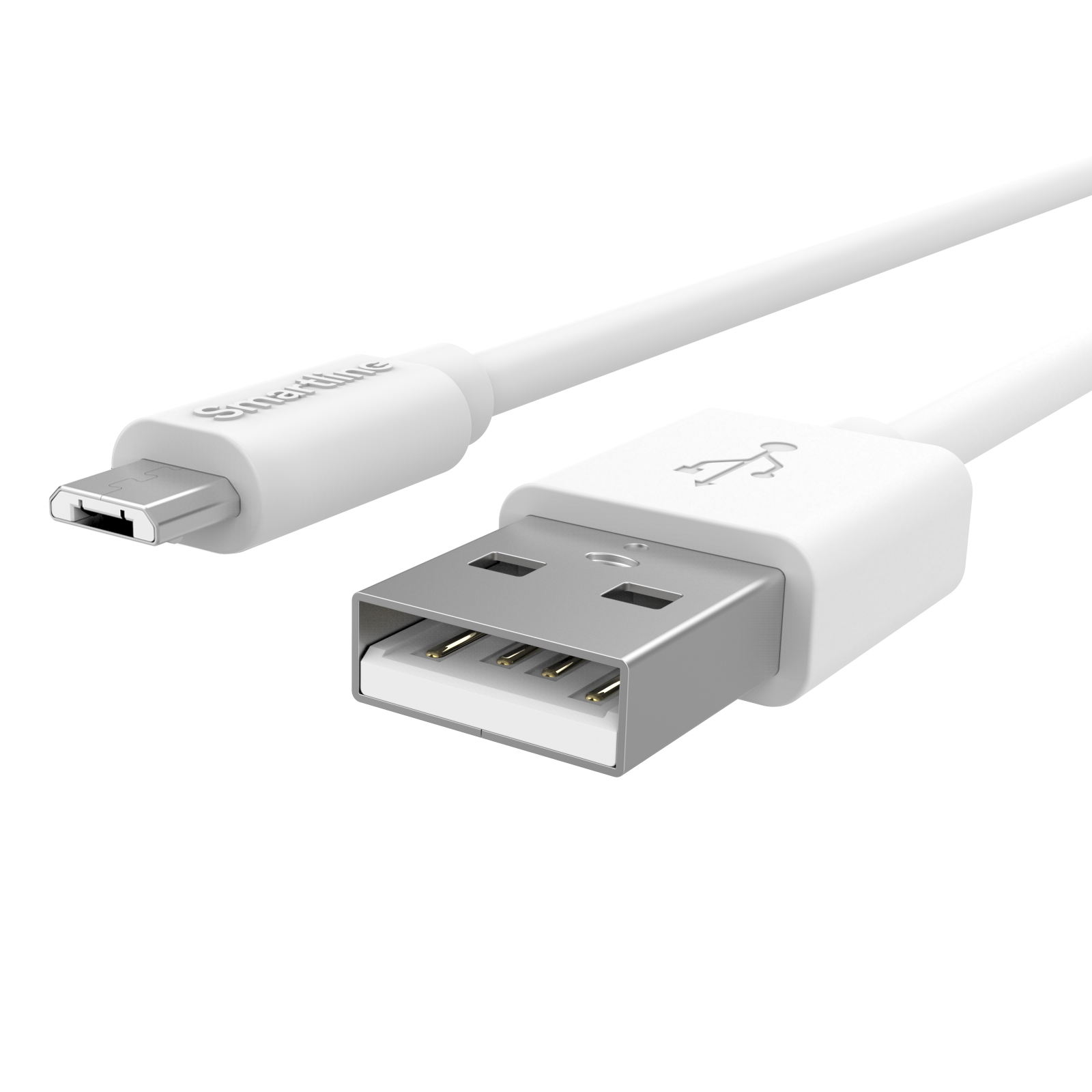 Laddningskabel 1m MicroUSB, vit