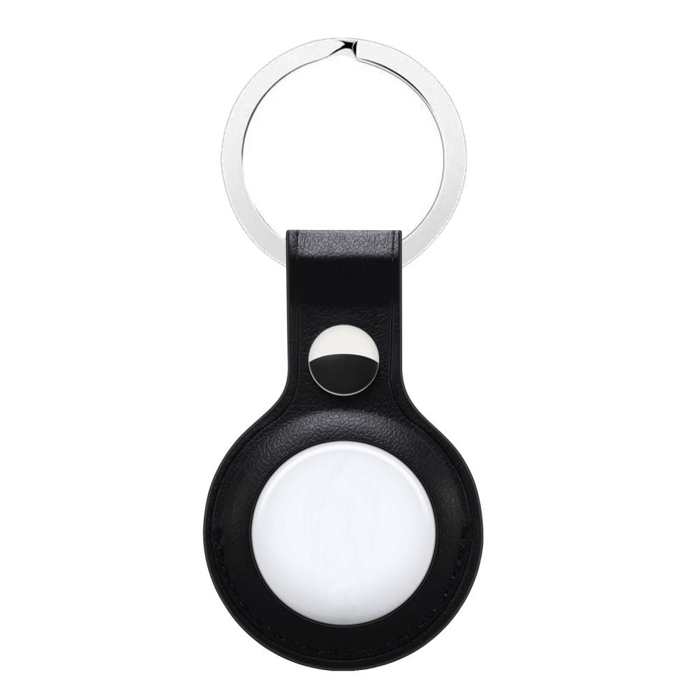 Apple AirTag Nyckelring med läderskal, svart