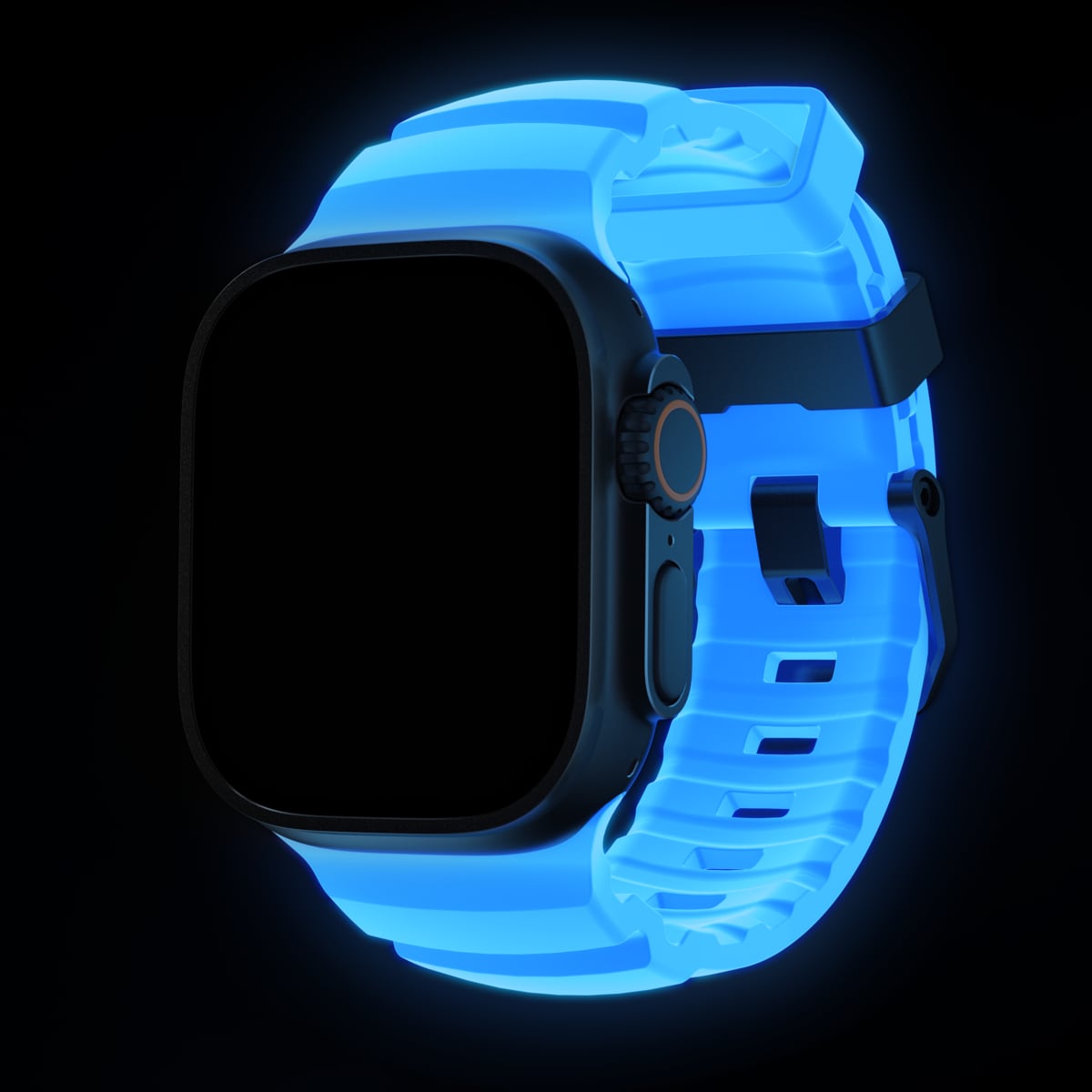 Apple Watch Ultra 49mm 1st Gen Armband Rocky Point (Black Hardware) Icy Blue Glow - Limited edition