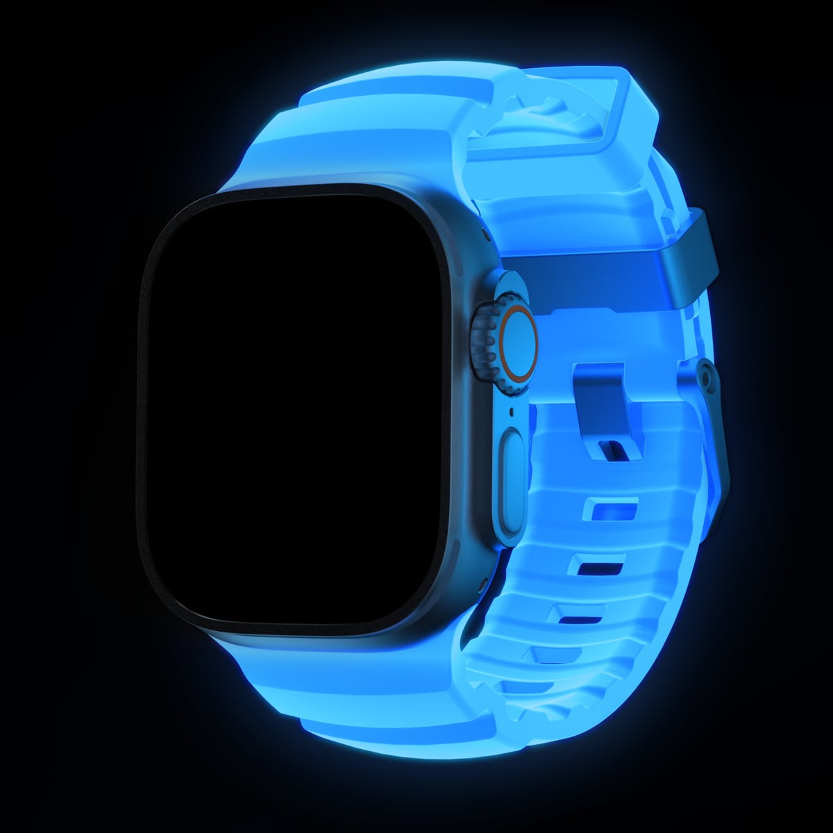 Apple Watch Series 1-3 42mm Armband Rocky Point (Natural Hardware) Icy Blue Glow - Limited edition