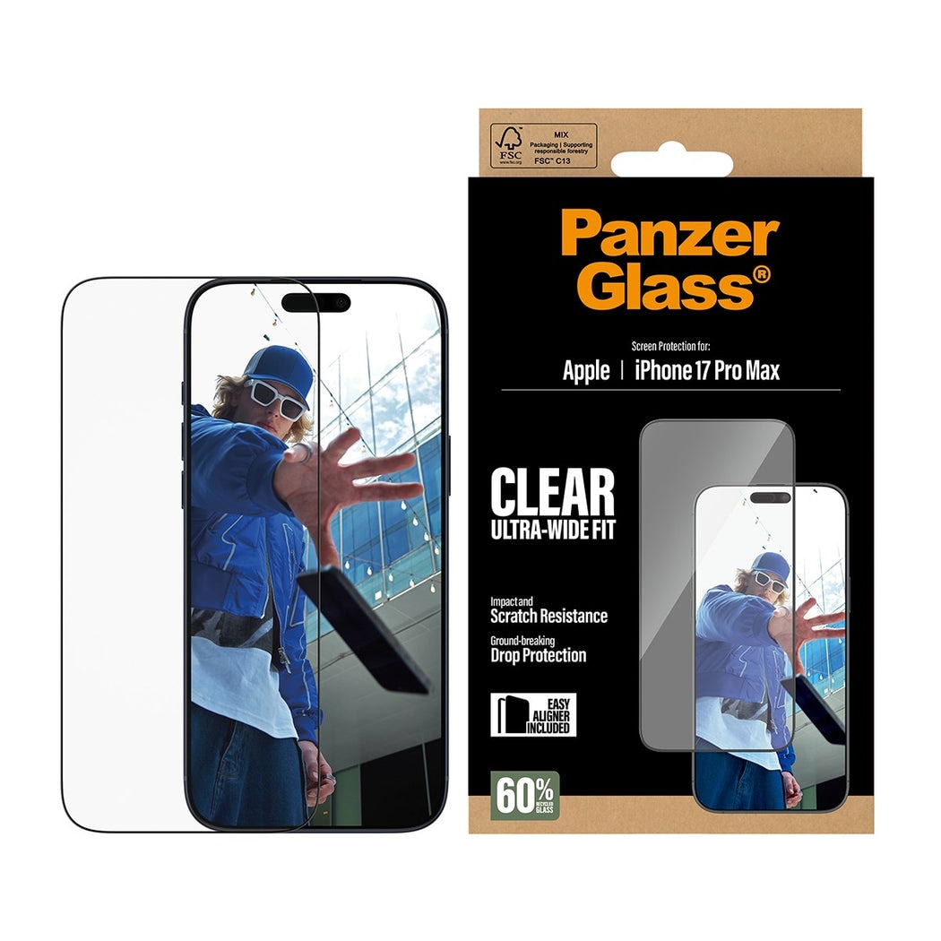 iPhone 17 Pro Max Skärmskydd med installationsram - Ultra Wide Fit
