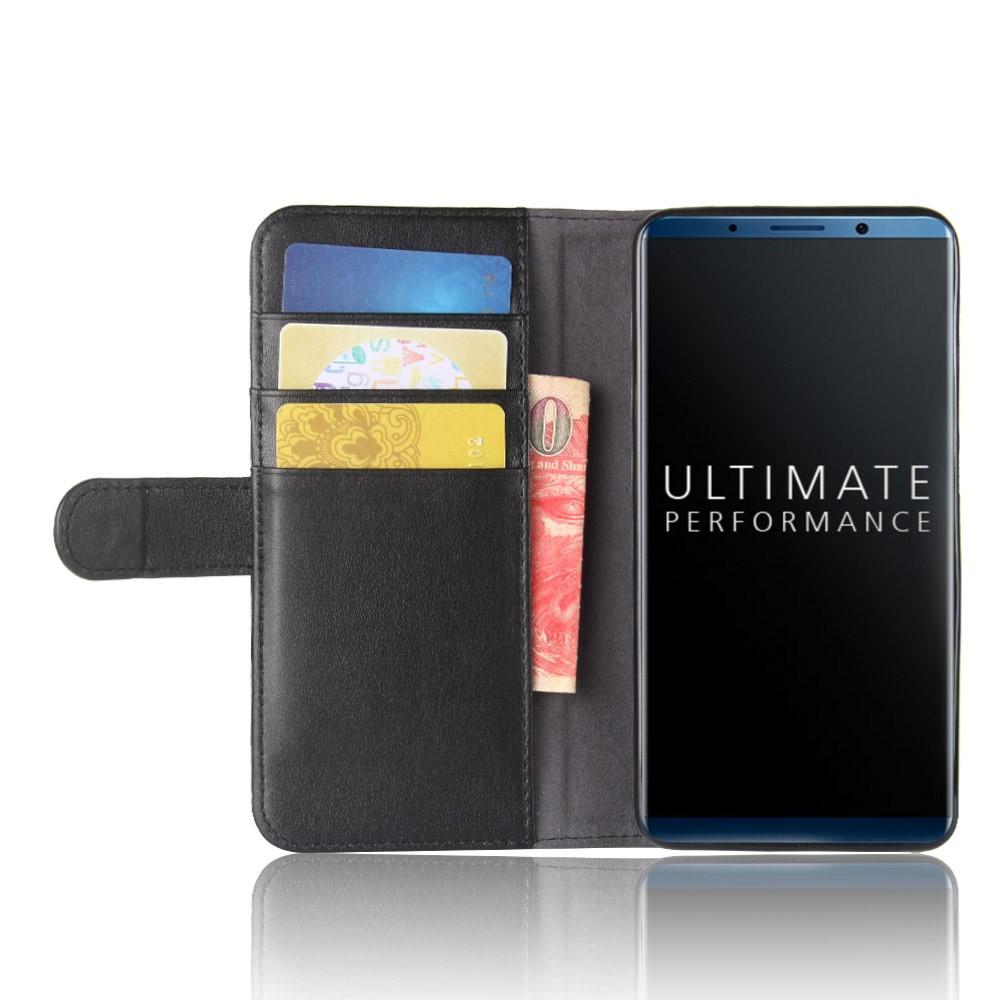 Huawei Mate 10 Pro Plånboksfodral i Äkta Läder, svart