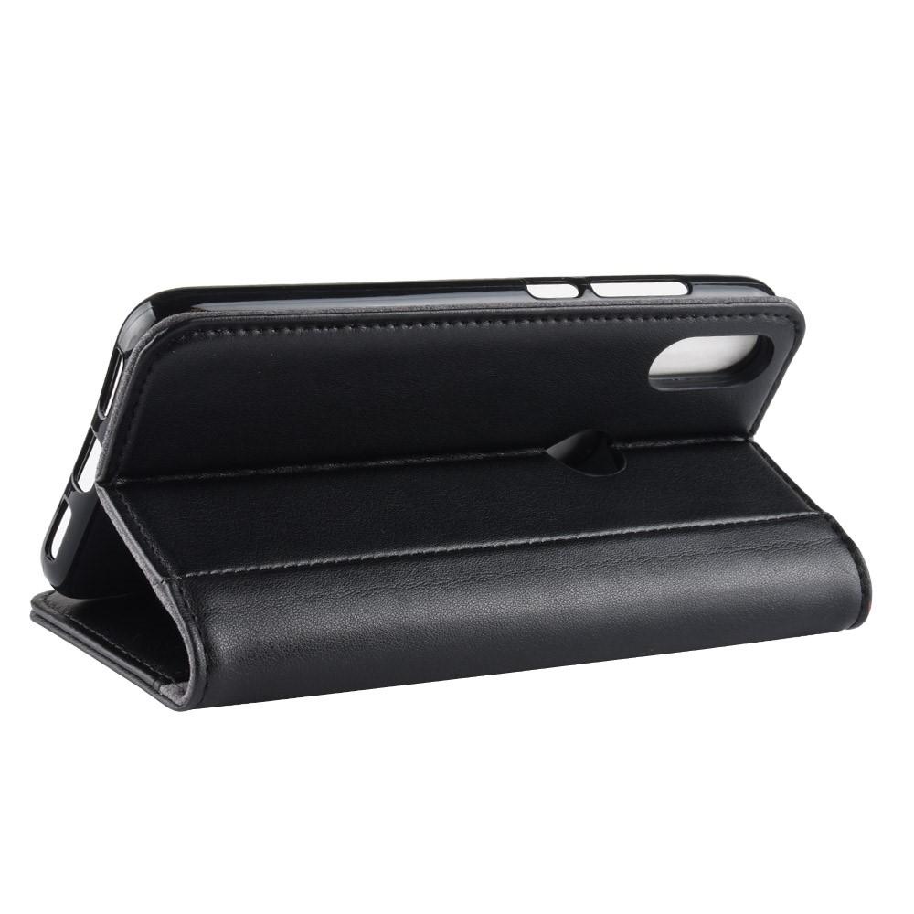 Huawei P30 Lite Plånboksfodral i Äkta Läder, svart