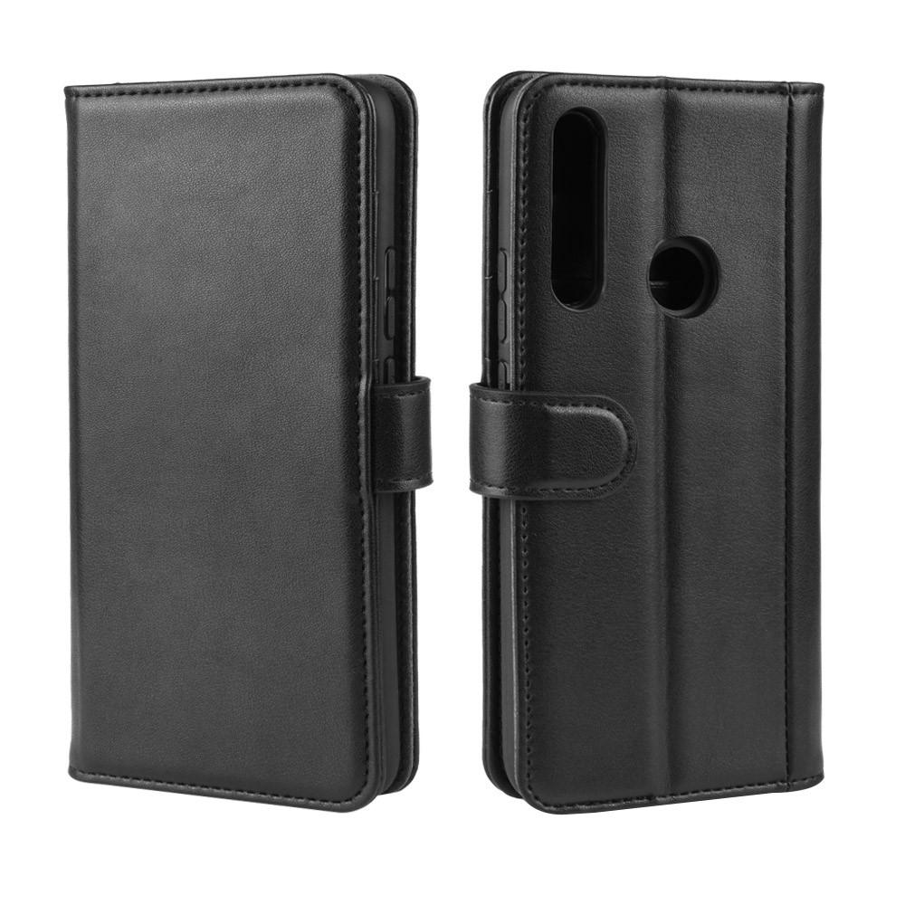 Huawei P Smart Z Plånboksfodral i Äkta Läder, svart