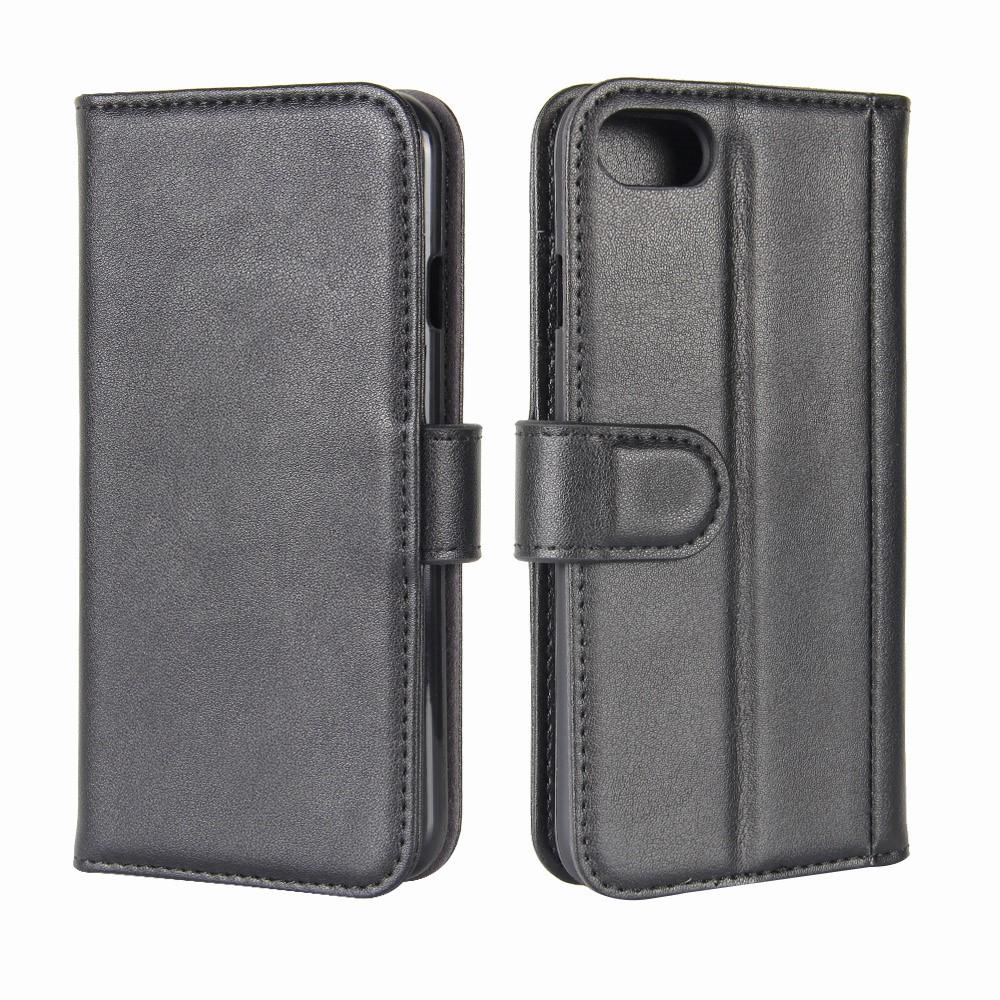 iPhone 8 Plånboksfodral i Äkta Läder, svart